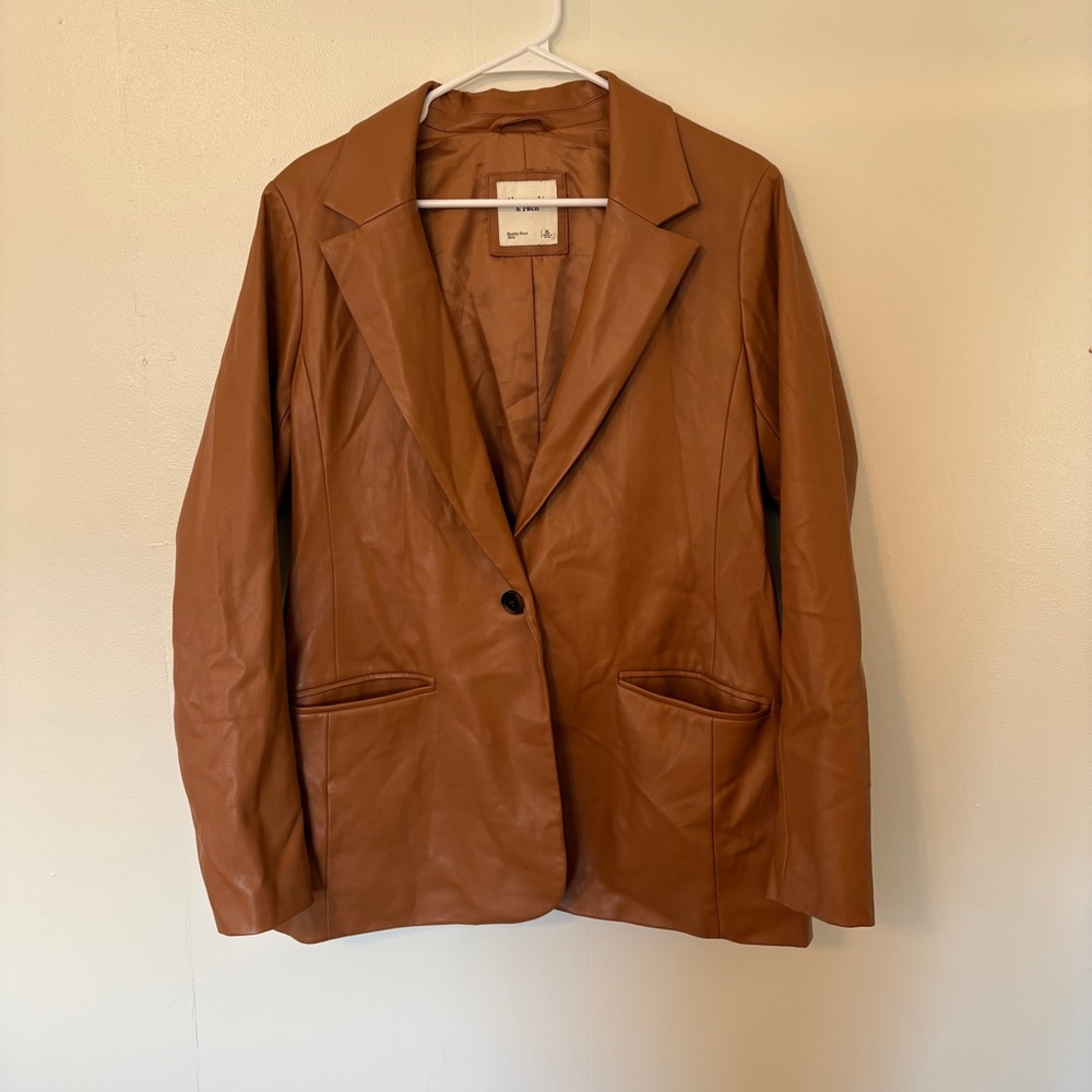 Abercrombie Vegan Leather Blazer